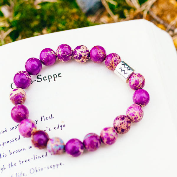 Purple Marble Bead Bracelet