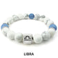 White Marble Zodiac Charm Bracelet