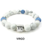 White Marble Zodiac Charm Bracelet